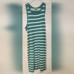 Eddie Bauer Teal and White Striped Top
